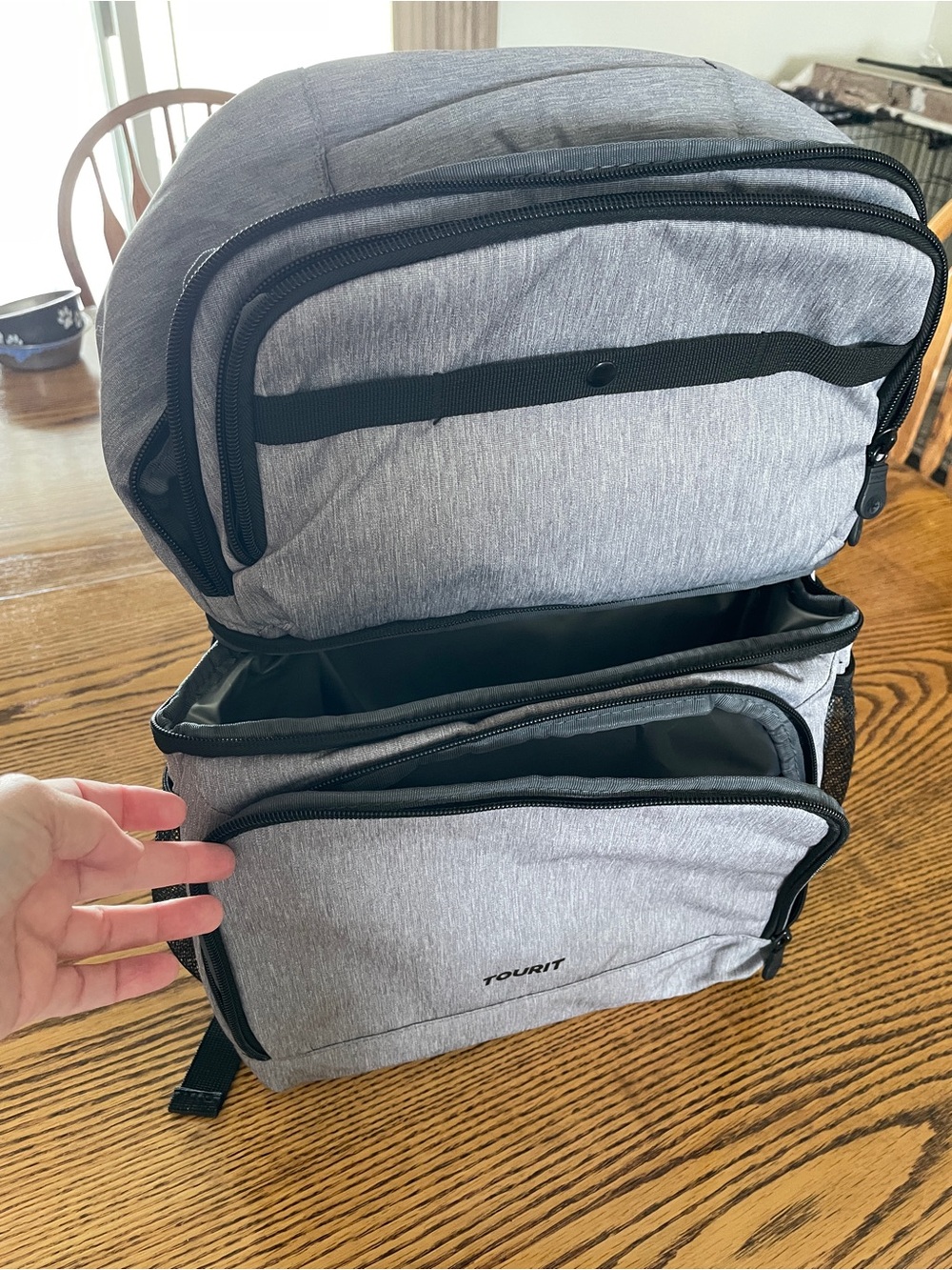Gray Travel Backpack Cooler Bag